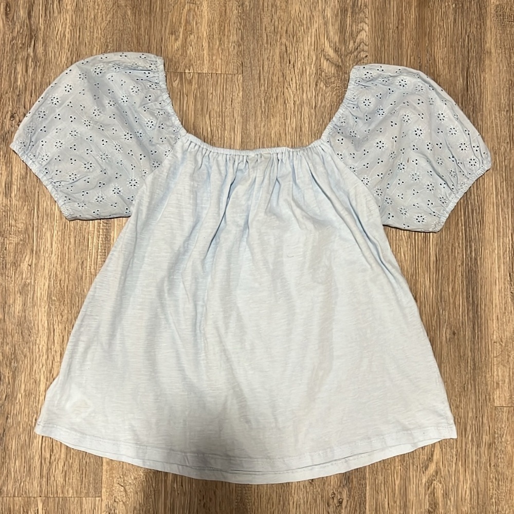 Lucky Brand Eyelet Square Neck Flowy Pullover Boho  Top​​​​ - Picture 5 of 12